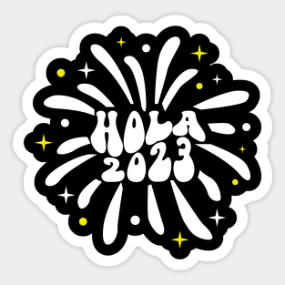 Retro Hola New Year 2023 Sticker